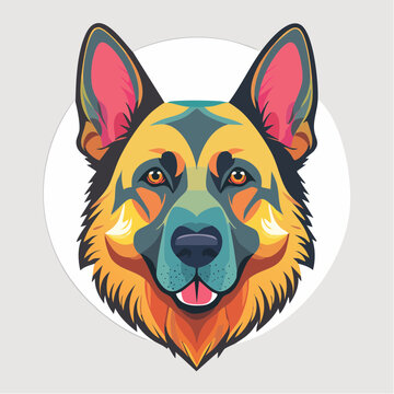 Stylized German Shepherd Portrait