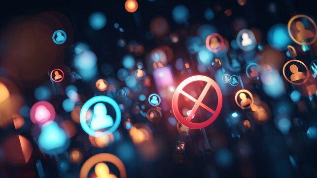 The great ai debate: business leader voices opposition. Online collaboration concept. Dramatic scene: business figure opposes ai initiative amidst dynamic lighting. Online network map.
