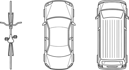 Vehicle top view line art © Hafsa