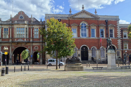 The Market Square and the former County Hall, Aylesbury, Buckinghamshire, England