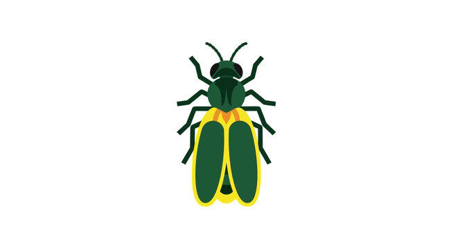 Vector Image of a Firefly on White Background