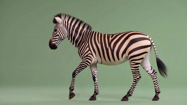 Zebra Walking in Natural Habitat with Soft Light and Minimalist Background