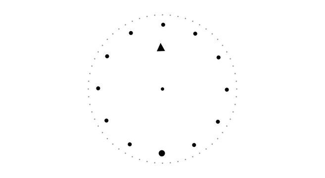 Minimalist clock face animation with rotating arrow animation
