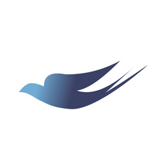 Obraz premium vector illustration of a bird - Minimalist Blue Gradient Bird Silhouette Icon