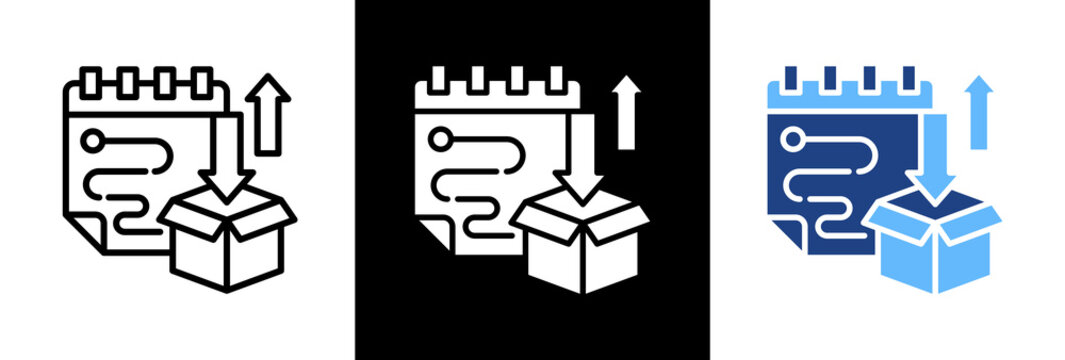 Delivery Process triple icon