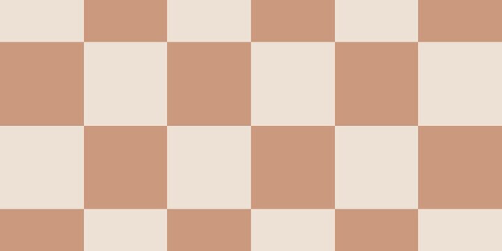 Brown seamless checkerboard pattern background, retro geometric chess board grid texture, trendy Y2K aesthetic multicolor squares graphic element