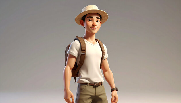 Cartoon traveler portrait
