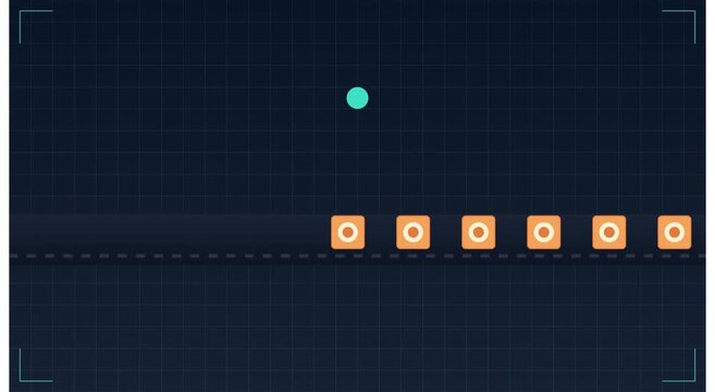 Digital data processing hud interface with moving animation