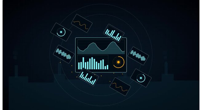 Digital data dashboard analytics hud interface motion animation