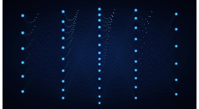 Neural network deep learning abstract digital data animation