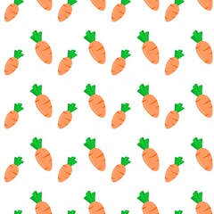 Fototapeta premium Cute carrot seamless pattern. Carrot repeat pattern background. Hand drawn carrot pattern background. Carrot spring design background