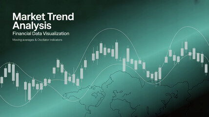 Naklejka premium Market trend analysis graph shows fluctuating financial data visualization