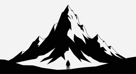 Person standing in front of mountain. © siti