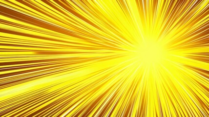 Vibrant yellow abstract comic speed lines burst background effect for dynamic manga graphics and high energy action scenes illustration.