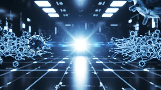 Virus Animation Render for Medical or Scientific Concept