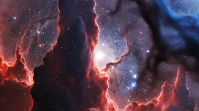 Vibrant Pillars of Creation nebula with stars and cosmic dust