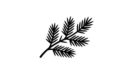 Pine branch displays needle foliage as a natural botanical element for seasonal decorative designs. © labubu