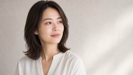 Fototapeta premium Japanese Woman With Modern Wellness Portrait