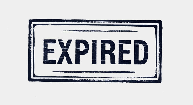 Expired grunge rubber stamp effect on light background, concept of deadline and invalidity