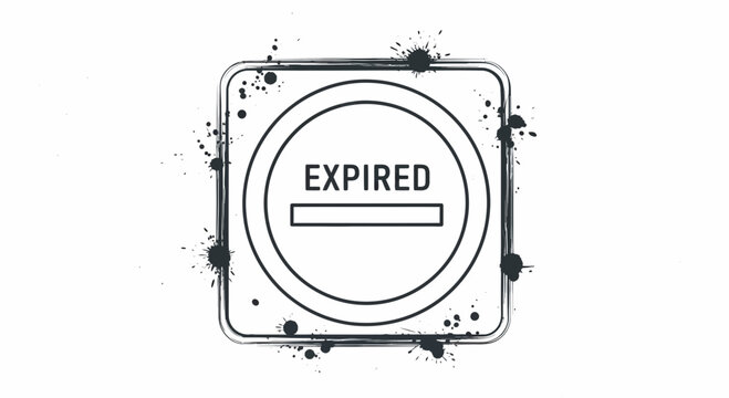 Expired Grunge Rubber Stamp Icon - Outdated and Time's Up Concept
