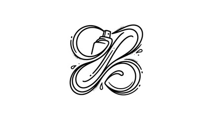Artistic letter B design with elegant line swirls. © nur