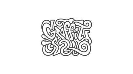 Abstract stylized graffiti typography and swirl pattern art. © nur