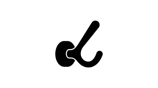 Coat hook features a curved design suitable for hanging garments in an entryway or hallway setting.