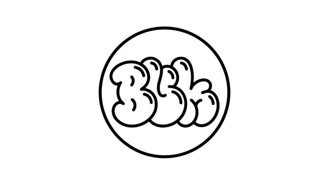 Bubble letters BK inside a circular frame graffiti.