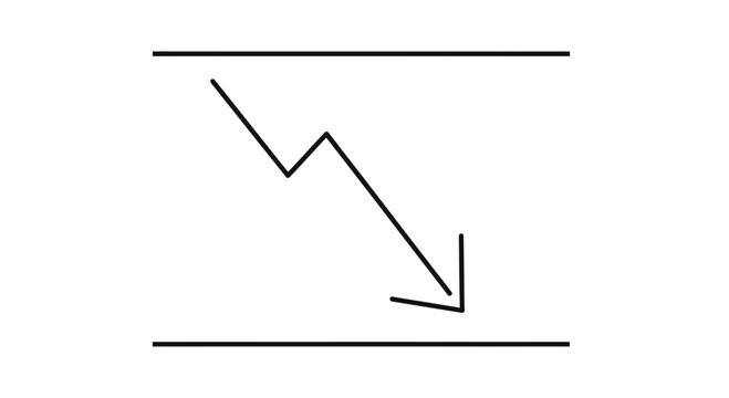 Downward trend arrow graph