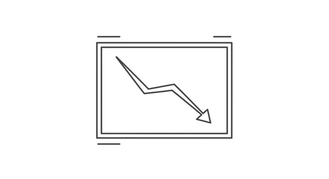 Downward Trend Graph Icon: Financial Decline, Market Loss, and Economic Crisis Symbol