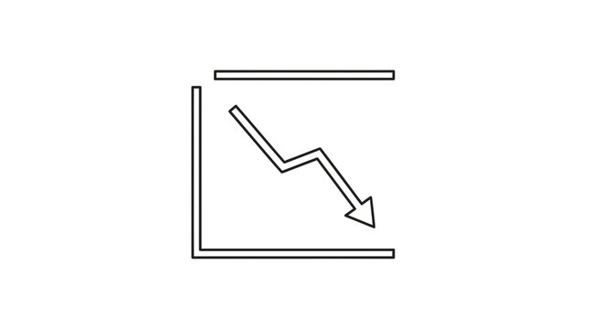 Downward Trend Line Graph Icon Representing Business Decline and Financial Loss