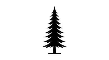 Conifer tree stands as a classic symbol of evergreen nature in this clean and simple graphic illustration. © labubu