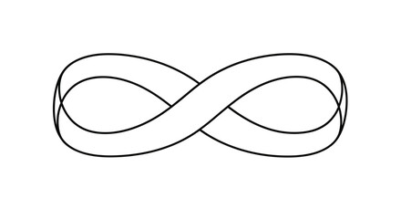 A continuous black line forms an infinity symbol with a ribbon-like twist © Sendal