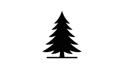 Pine tree silhouette stands as a classic symbol of nature and the forest environment in this icon. © labubu
