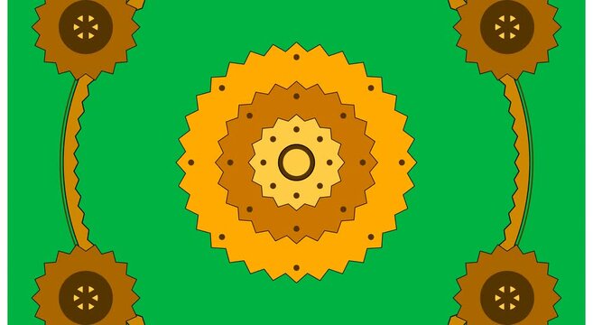 Geometric sunflower pattern motion background animation