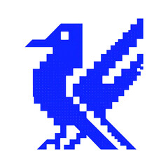 Fototapeta premium PNG Pixelated blue bird illustration