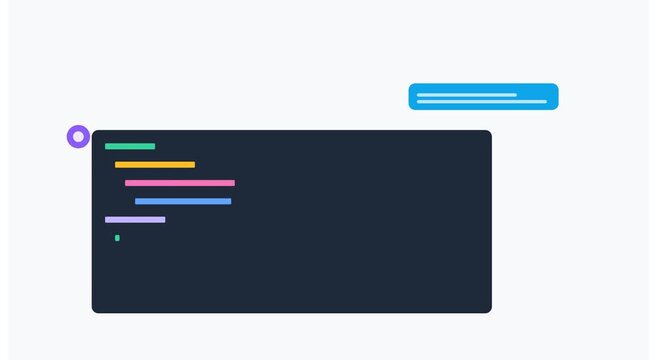 Minimalist coding interface animation with dynamic animation