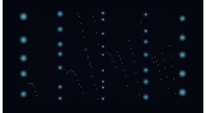 Neural network deep learning abstract data connection animation