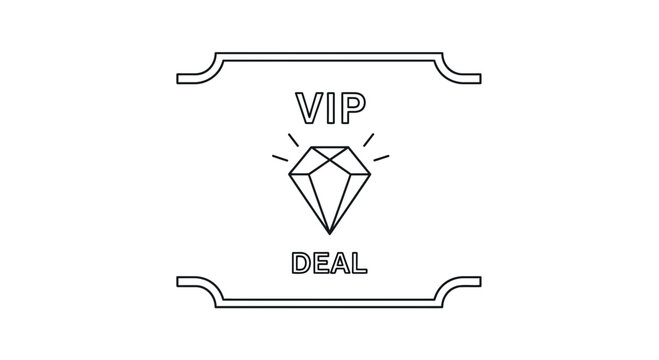 VIP Deal Diamond Gemstone Icon - Exclusive Offer, Luxury Promotion, Special Discount