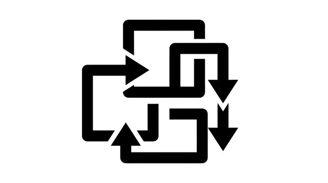 Interconnected Process Flow Arrows Icon