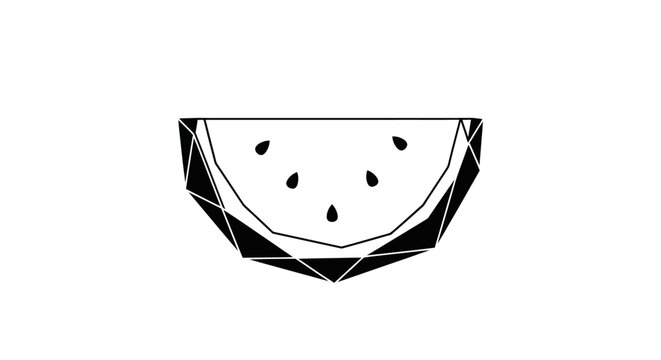 Geometric Watermelon Slice Vector Illustration