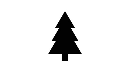 Coniferous tree silhouette stands as a minimalist graphic element for nature and environmental designs. © labubu