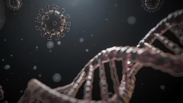 Scientific Visualization Of Ebola Virus Disease With Detailed Viral Structure And Pandemic Healthcare Concept