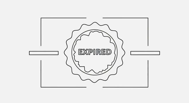 Expired Stamp Icon - Outdated Document or Deadline Passed Concept