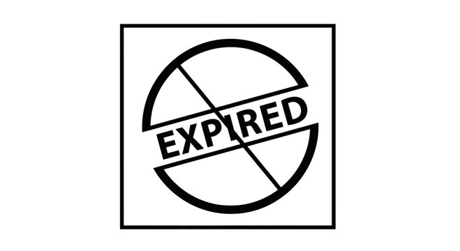 Expired Stamp Icon - Outdated, Invalid, or Finished Concept