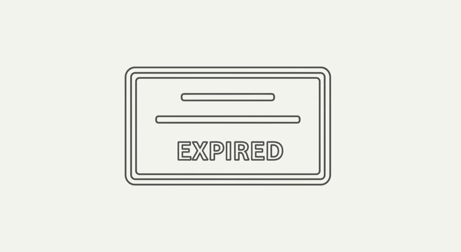 Expired card icon, invalid or outdated label