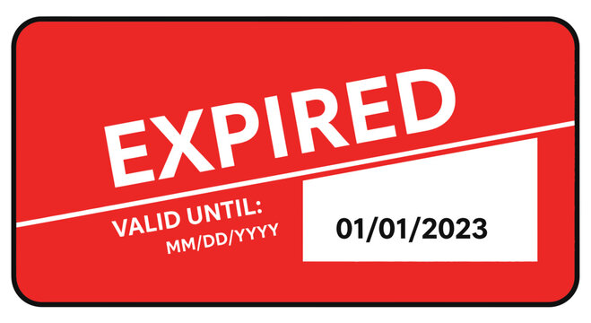 Expired Date Label Sticker with 01/01/2023 for Validity Status