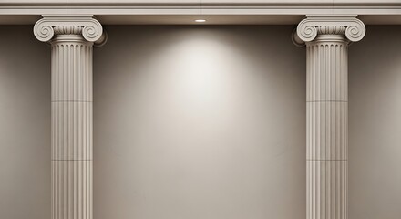 Naklejka premium Simple classical architecture with two elegant pillars