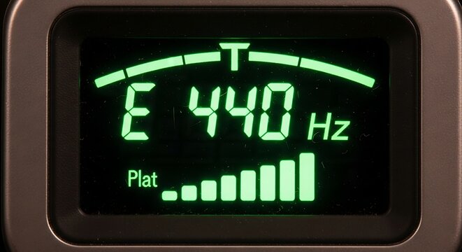Digital display showing 440 hertz frequency.