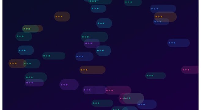 Abstract digital loading animation with floating data animation